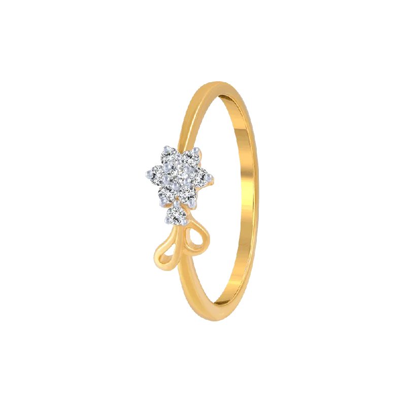 women’s unique rings-18KT (750) Yellow Gold And Diamond Ring For Women