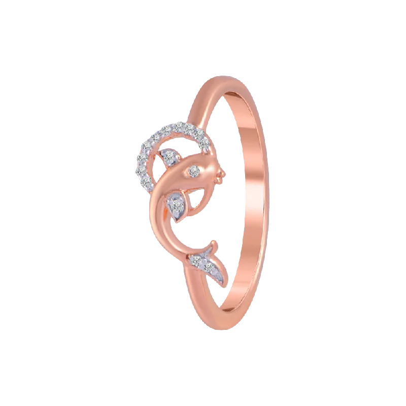 women’s gemstone rings-18KT (750) Rose Gold And Diamond Ring For Women