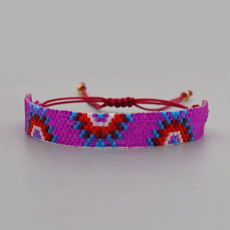 women’s wrap bracelets-Fashion Turkey Evil Eye Miyuki Beads Weaving Wide Bracelet Wholesale Gooddiy