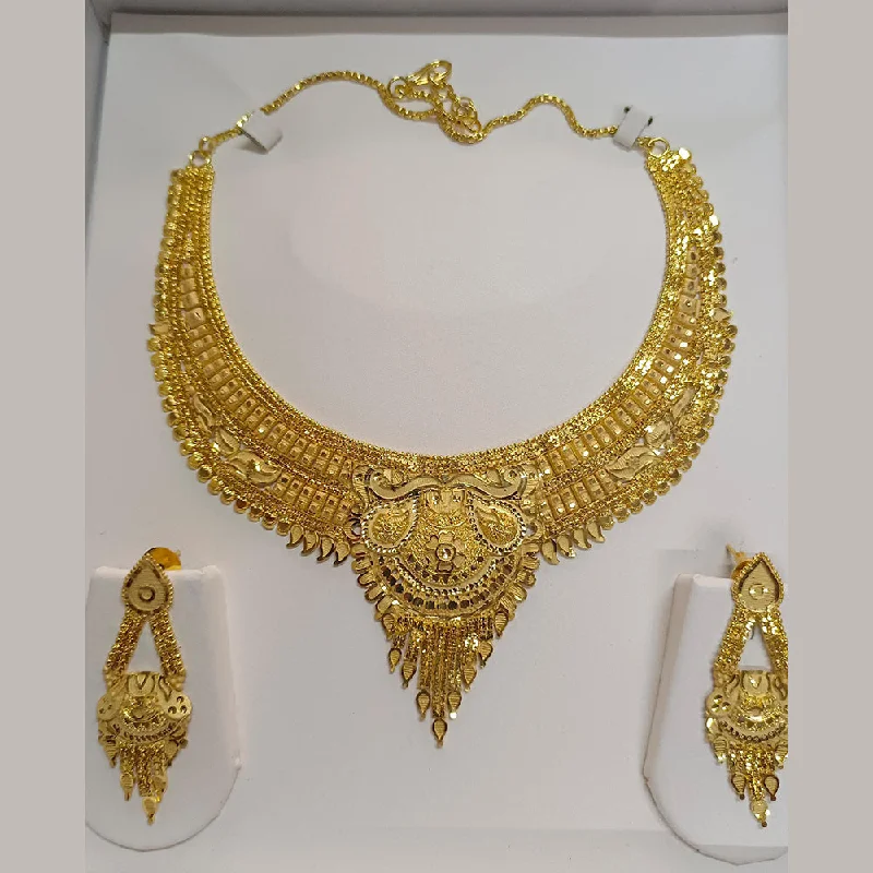 women’s floral gold necklaces-women’s floral gold necklaces-Pari Art Jewellery Forming Necklace Set