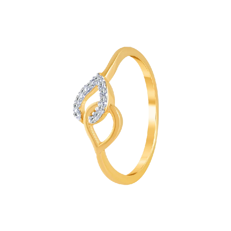 women’s sterling silver rings-18KT (750) Yellow Gold And Diamond Ring For Women