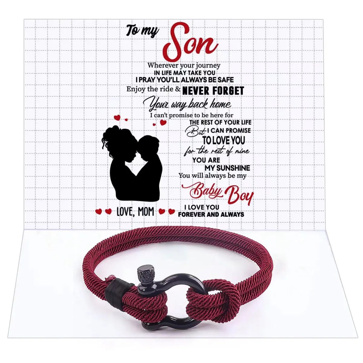 Wine Red Rope Mother and Child Card