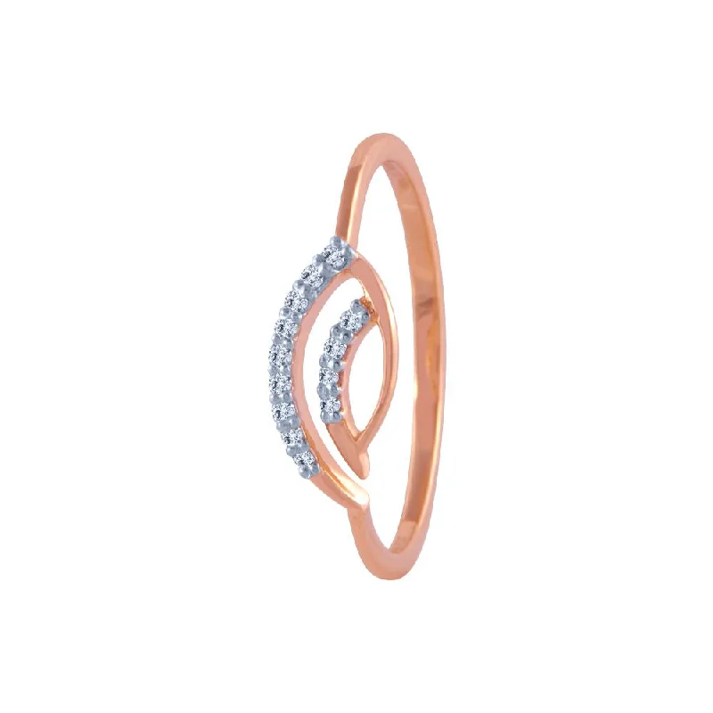 women’s simple rings-18k (750) Rose Gold And Diamond Ring For Women