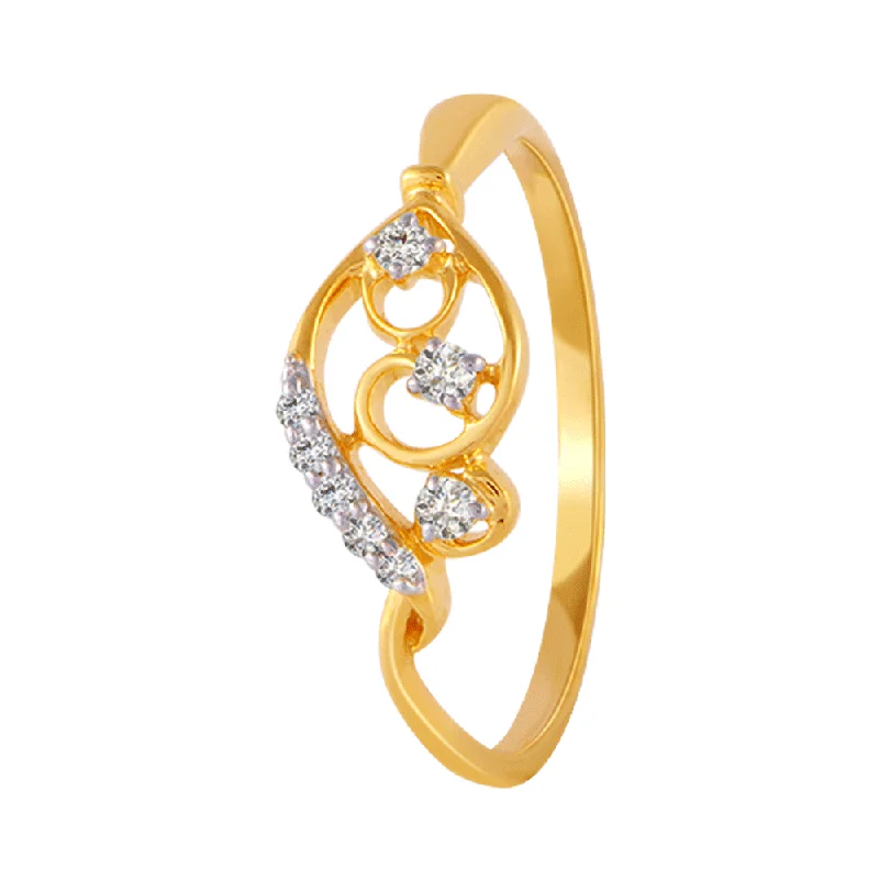 women’s wide band rings-18KT (750) Yellow Gold And Diamond Ring For Women