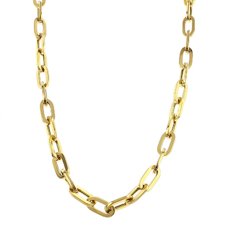 women’s choker necklaces-women’s choker necklaces-18K Gold Oro Classic Flat Link Necklace