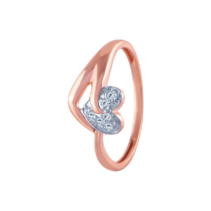 women’s knot rings-18k (750) Rose Gold And Diamond Ring For Women