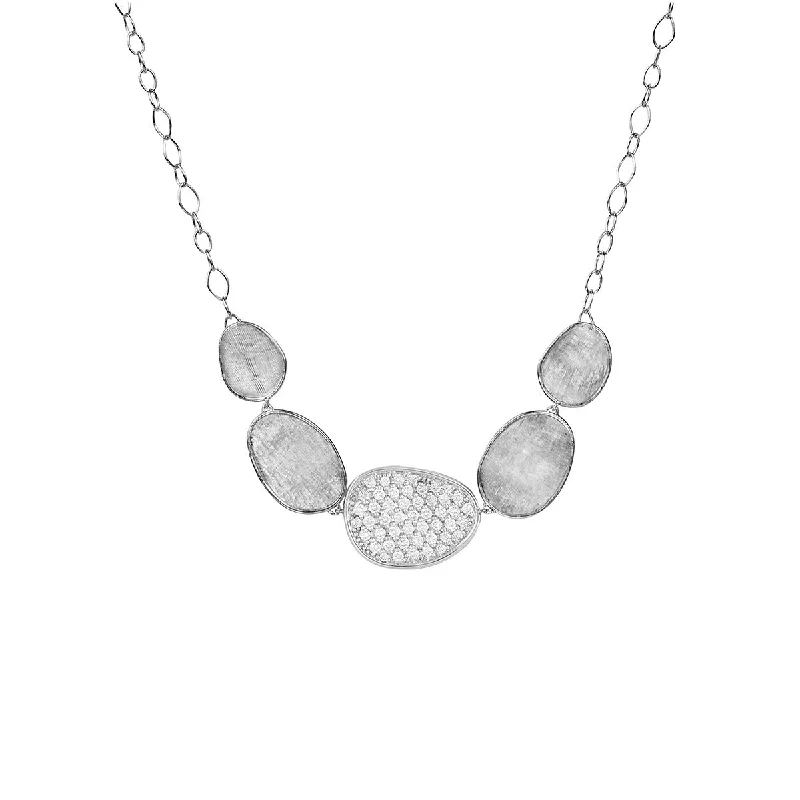 women’s layered necklaces-women’s layered necklaces-18K White Gold Diamond Half Collar Necklace