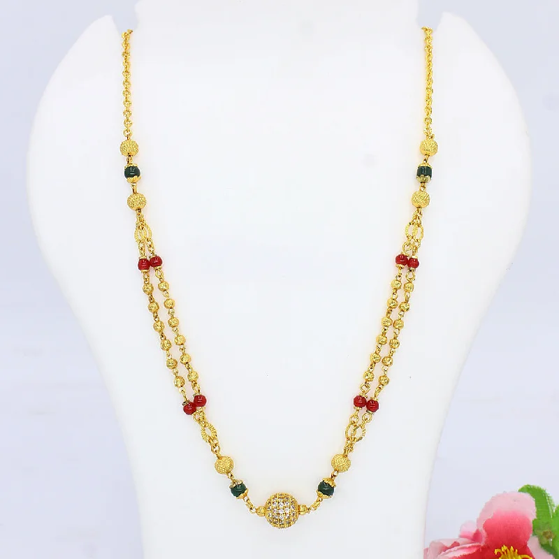 women’s cubic zirconia gold necklaces-women’s cubic zirconia gold necklaces-Mahavir Gold Plated Necklace