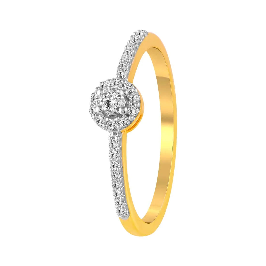 women’s gemstone rings-14K Gold Round Solitaire Diamond Ring