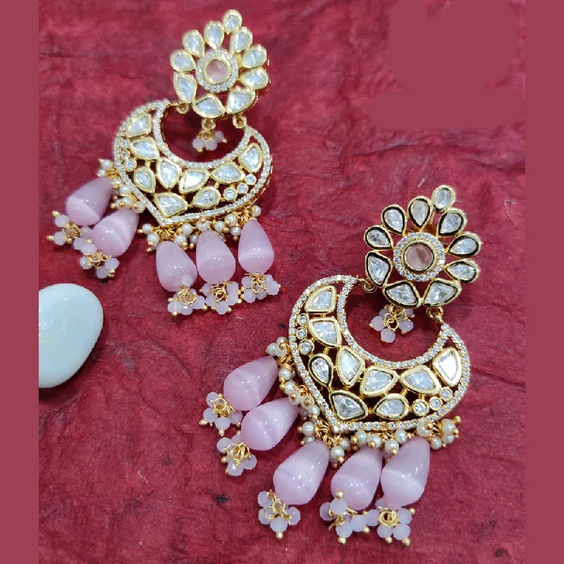 women’s teardrop earrings-Jewel Addiction Gold Plated Kundan Dangler Earrings