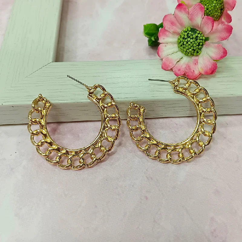 women’s statement crystal earrings-Infinity Jewels Gold Plated Hypoallergenic Nickel Free Hoop Earrings