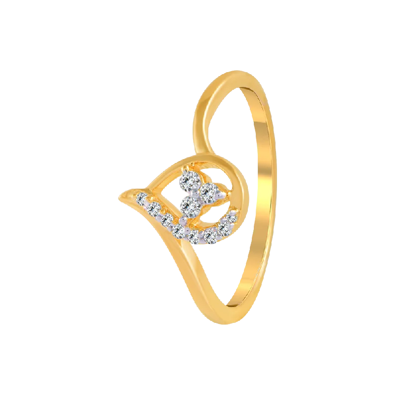 women’s round-cut rings-18KT (750) Yellow Gold And Diamond Ring For Women