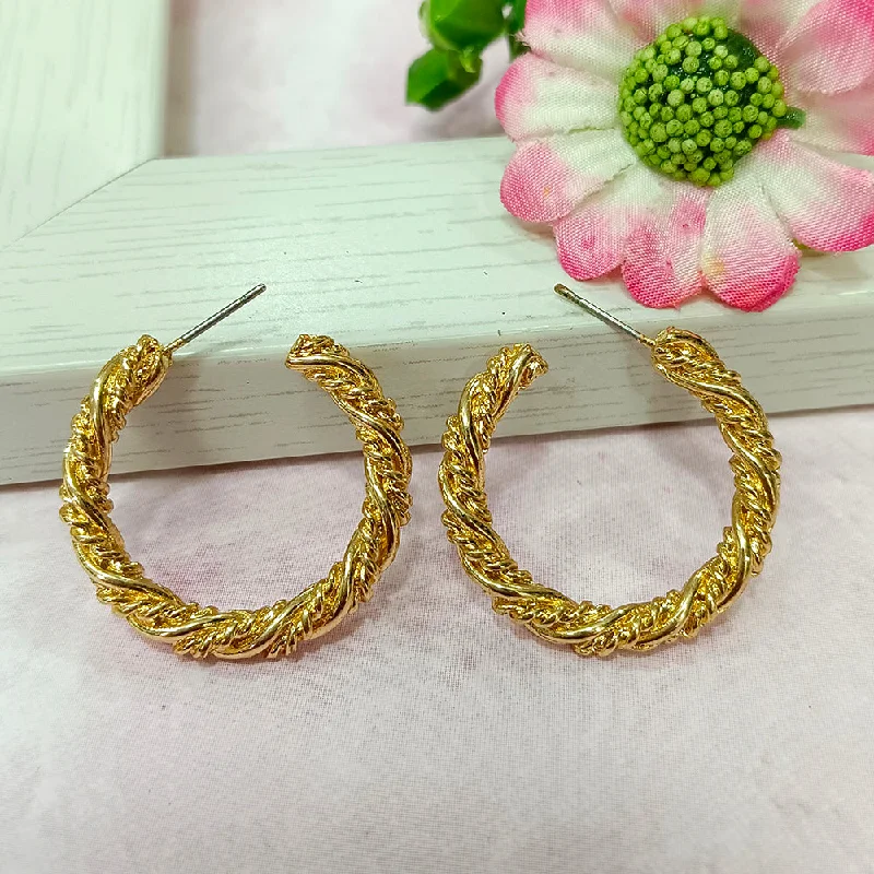 women’s crystal drop earrings-Infinity Jewels Gold Plated Hypoallergenic Nickel Free Hoop Earrings