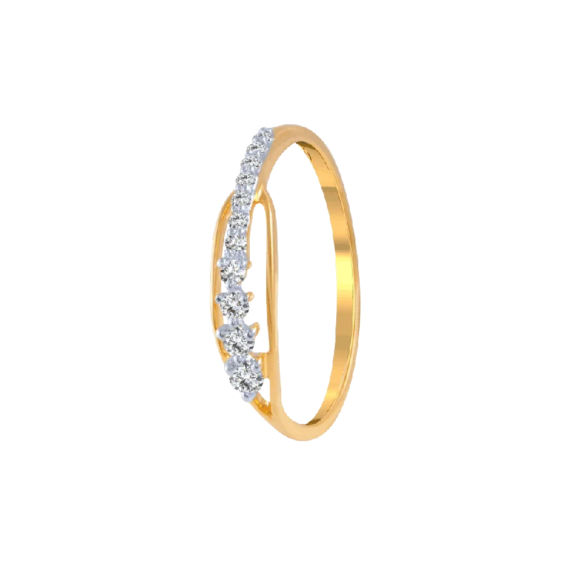 women’s custom rings-18KT (750) Yellow Gold And Diamond Ring For Women