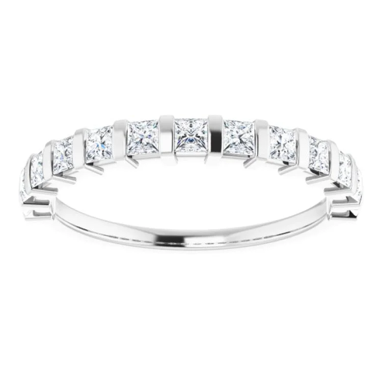 women’s unique gemstone rings-women’s unique gemstone rings-14K White 5/8 CTW Natural Diamond Anniversary Band