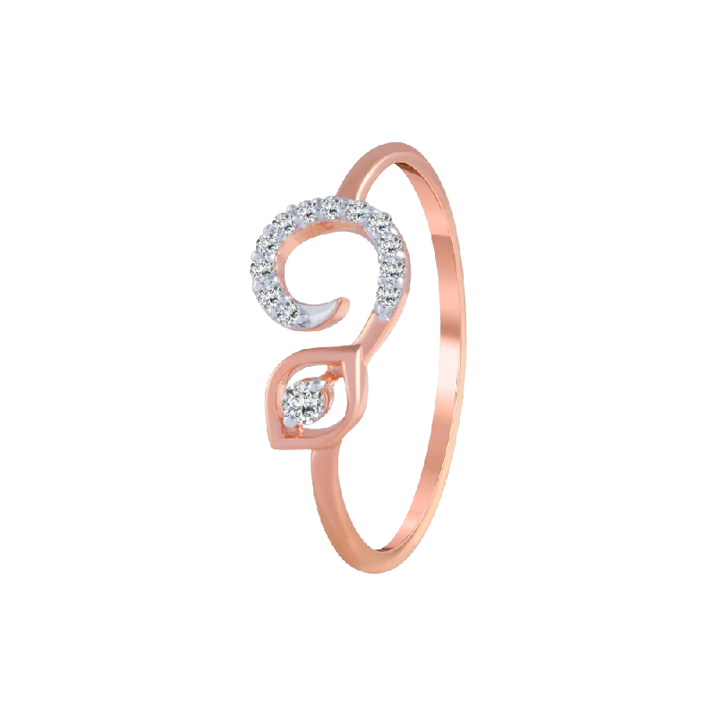 women’s colored gemstone rings-18KT (750) Rose Gold And Diamond Ring For Women