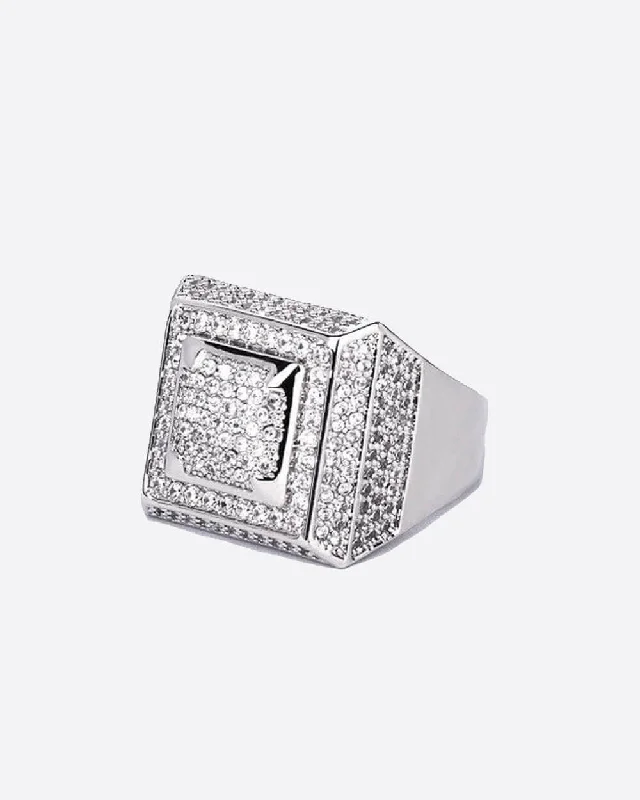 women’s infinity rings-women’s infinity rings-ICE BLOX RING 925. - WHITE GOLD