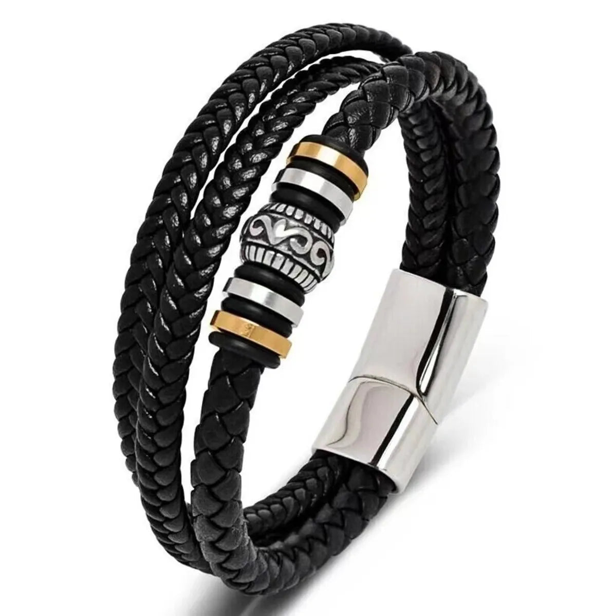 Black Rope Silver Buckle 19cm