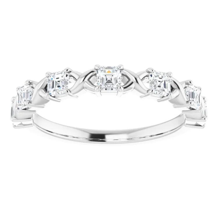 women’s fashion statement rings-women’s fashion statement rings-14K White 3/4 CTW Natural Diamond Anniversary Band