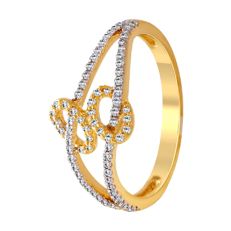 women’s statement rings-18KT (750) Yellow Gold And Diamond Ring For Women