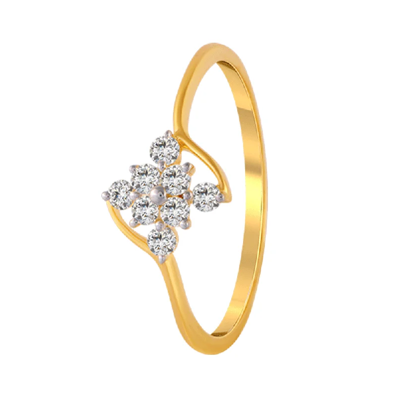 women’s silver wedding rings-18KT (750) Yellow Gold And Diamond Ring For Women