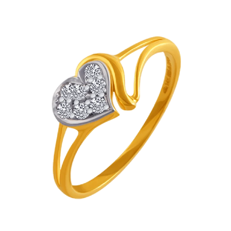 women’s engagement rings-14KT (585) Yellow Gold And American Diamond Ring For Women