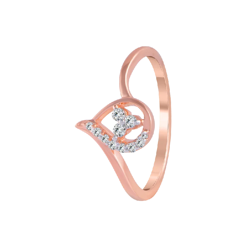 women’s emerald-cut rings-18KT (750) Rose Gold And Diamond Ring For Women