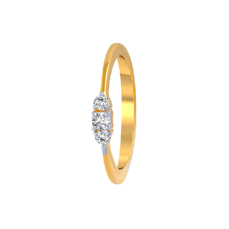 women’s fashion statement rings-18KT (750) Yellow Gold And Diamond Ring For Women