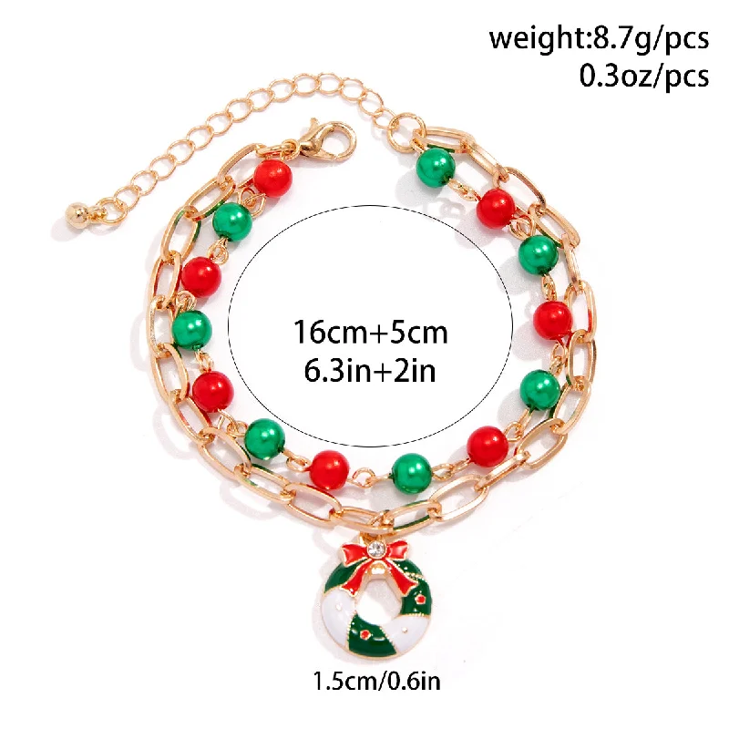 women’s statement bangles-Retro Simple Style Christmas Tree Star Snowman Alloy Plastic Iron Wholesale Bracelets