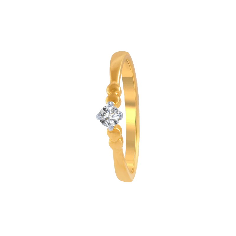 women’s vintage-inspired rings-18KT (750) Yellow Gold And Diamond Ring For Women