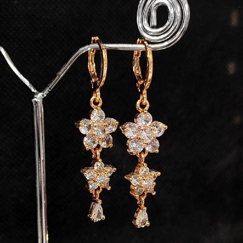 women’s twist earrings-Aamrapali Gold Plated AD Dangler Earrings