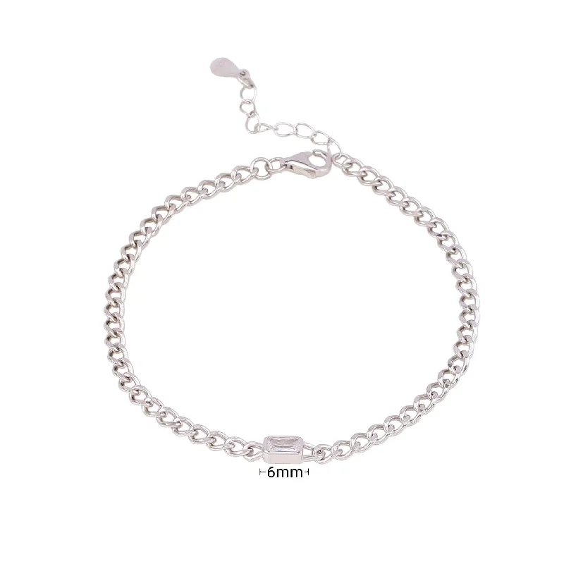 925 Silver Platinum-Plated-16+5CM