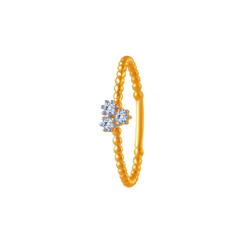 women’s sparkling rings-18KT (750) Yellow Gold And Diamond Ring For Women