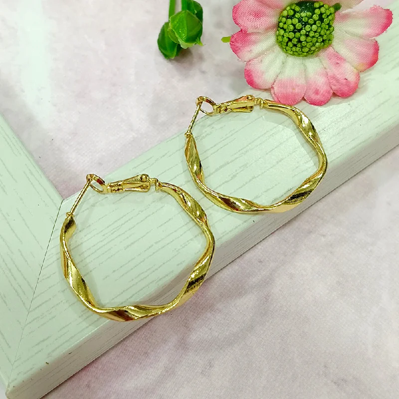 women’s colorful earrings-Infinity Jewels Gold Plated Hypoallergenic Nickel Free Hoop Earrings