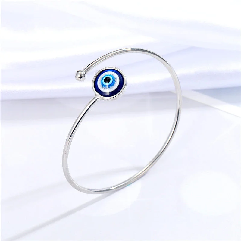 Blue Pink-Eye Silver Bracelet