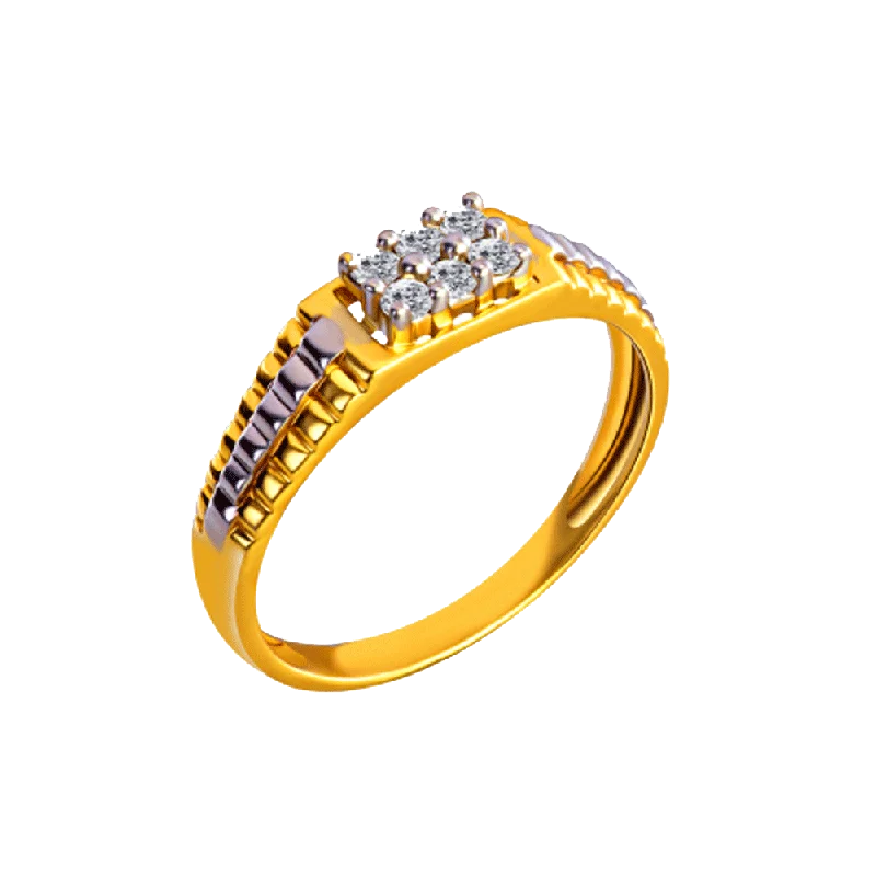 women’s stackable rings-18KT (750) Yellow Gold And Diamond Ring For Women