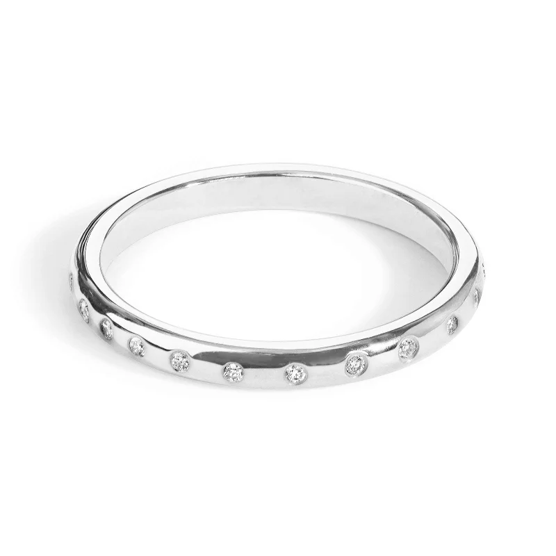 women’s textured rings-women’s textured rings-2.5mm Silver High Polished Diamond Scroll Ring