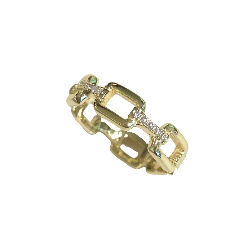 women’s vintage rings-women’s vintage rings-Noelia Wide Chain Link Ring