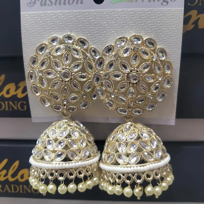 women’s custom earrings-Manisha Jewellery Kundan Jhumki Earrings