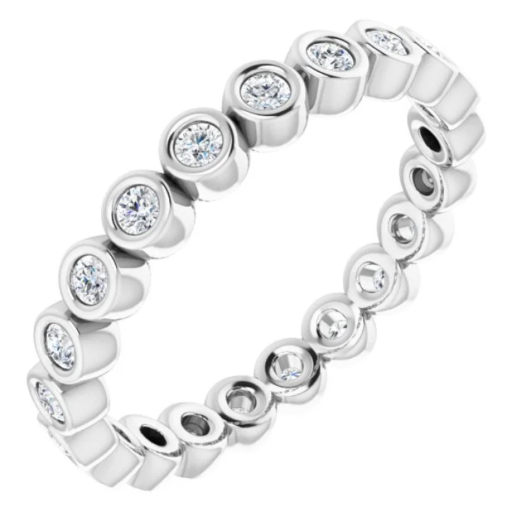 women’s wedding rings-women’s wedding rings-14K White 1/3 CTW Natural Diamond Eternity Band Size 7