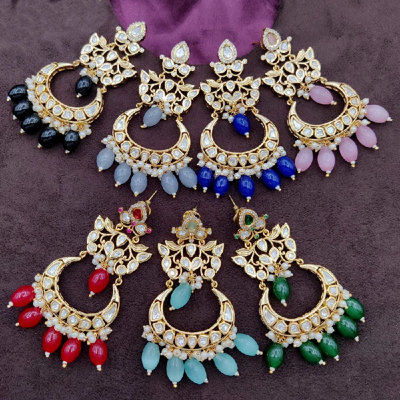 women’s halo earrings-Jewel Addiction Gold Plated Kundan Dangler Earrings