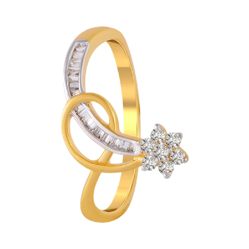 women’s fashion rings-18KT (750) Yellow Gold And Diamond Ring For Women