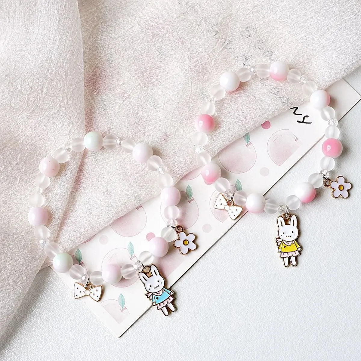 women’s engraved cuff bracelets-Cute Rabbit Alloy Beaded Plating Women's Bracelets 1 Piece