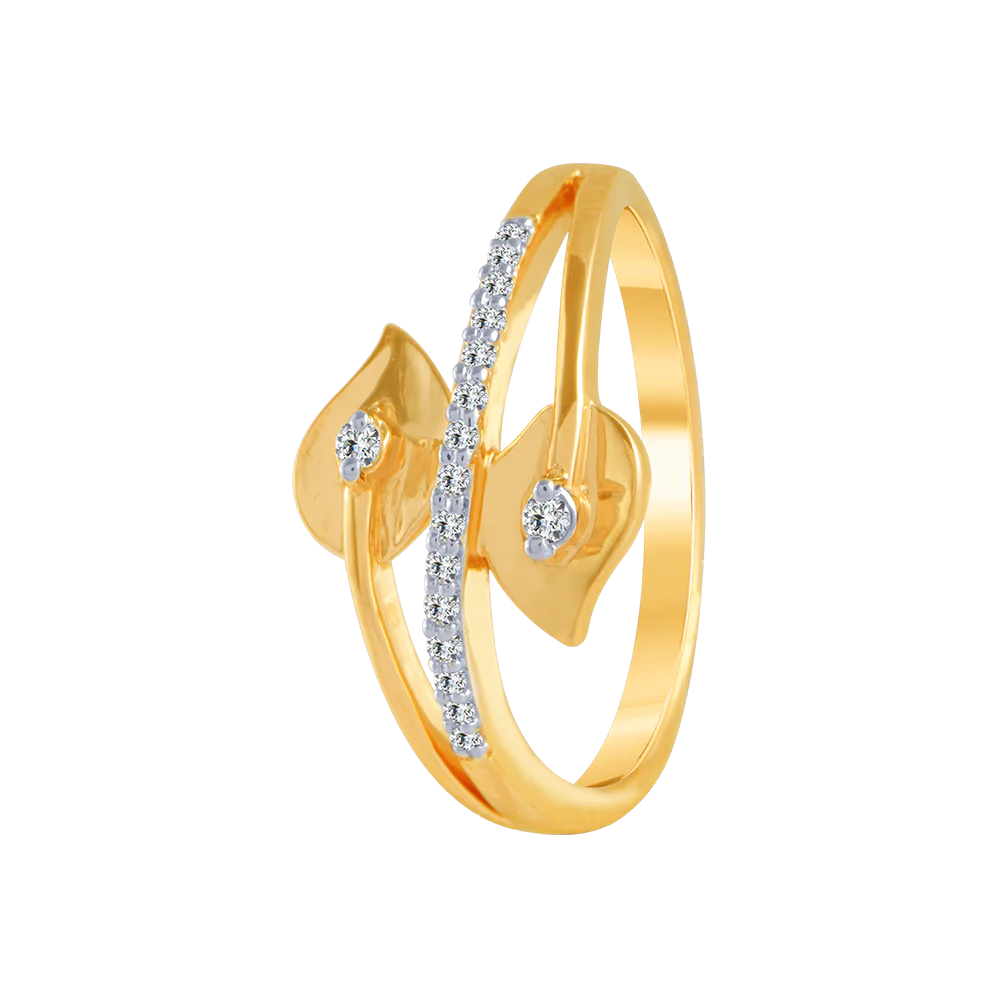 women’s sapphire rings-18KT (750) Yellow Gold And Diamond Ring For Women