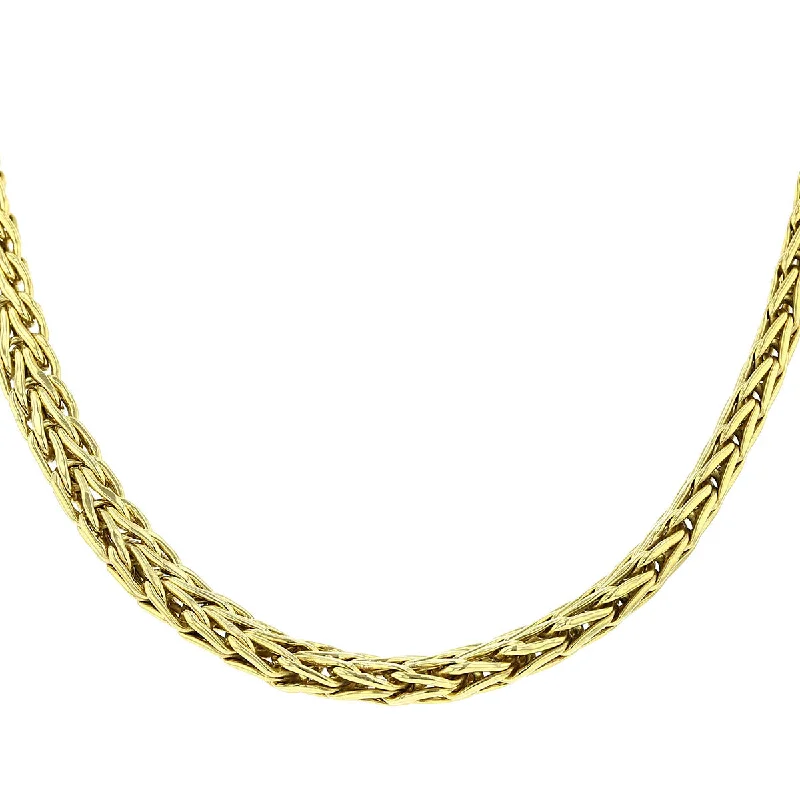 women’s initial necklaces-women’s initial necklaces-18K Yellow Gold 16-Inch Wheat Chain Necklace