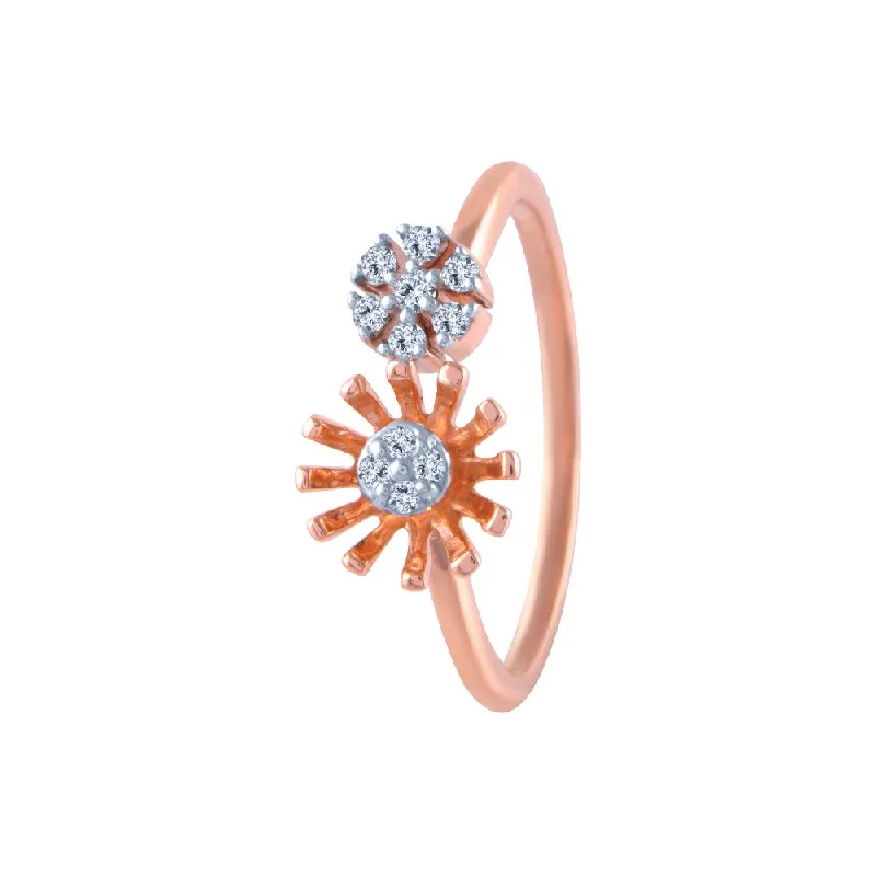 women’s pearl engagement rings-18k (750) Rose Gold And Diamond Ring For Women