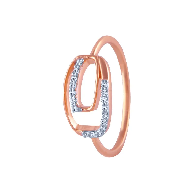 women’s wedding band rings-18k (750) Rose Gold And Diamond Ring For Women