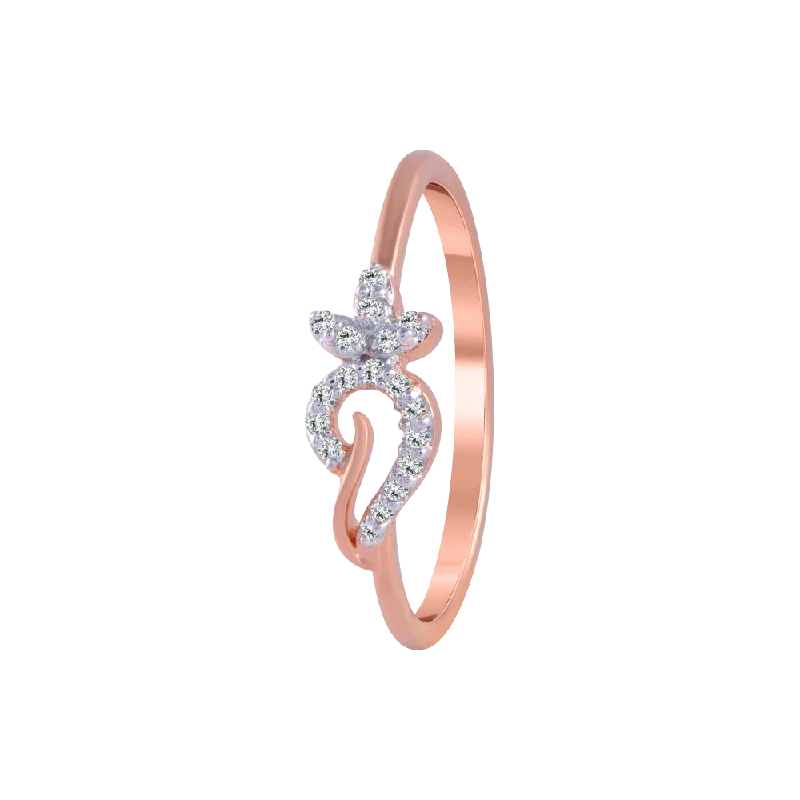 women’s solitaire rings-18KT (750) Rose Gold And Diamond Ring For Women