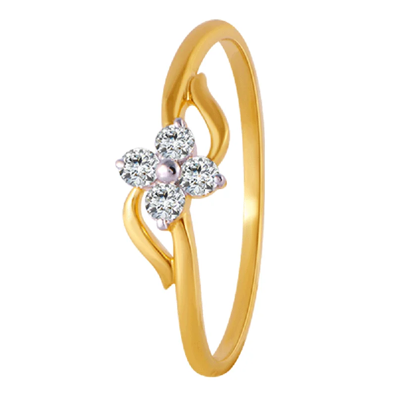 women’s pearl rings-18KT (750) Yellow Gold And Diamond Ring For Women