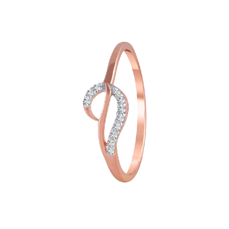 women’s engagement rings-18KT (750) Rose Gold And Diamond Ring For Women